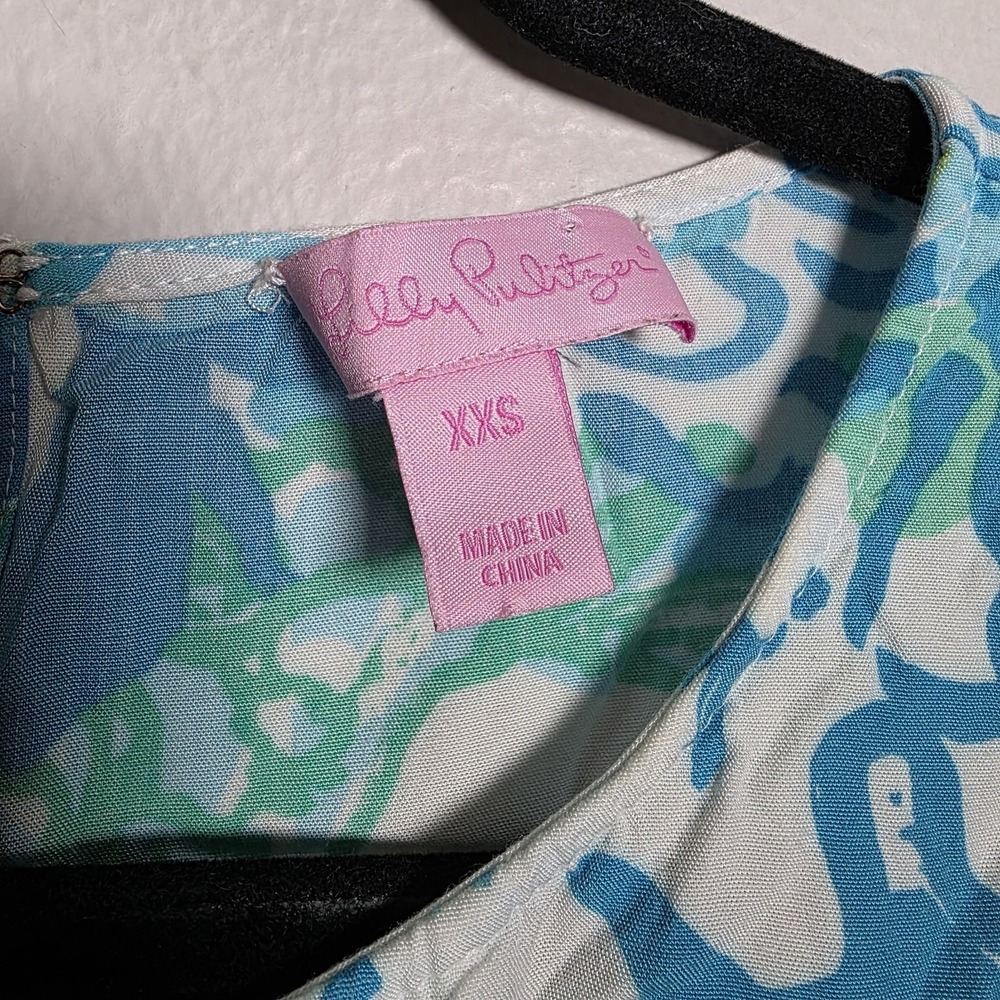 Lilly Pulitzer Tybee In A Pinch Blue Sleeveless Tassel Tie Short Romper XXS - Picture 12 of 14